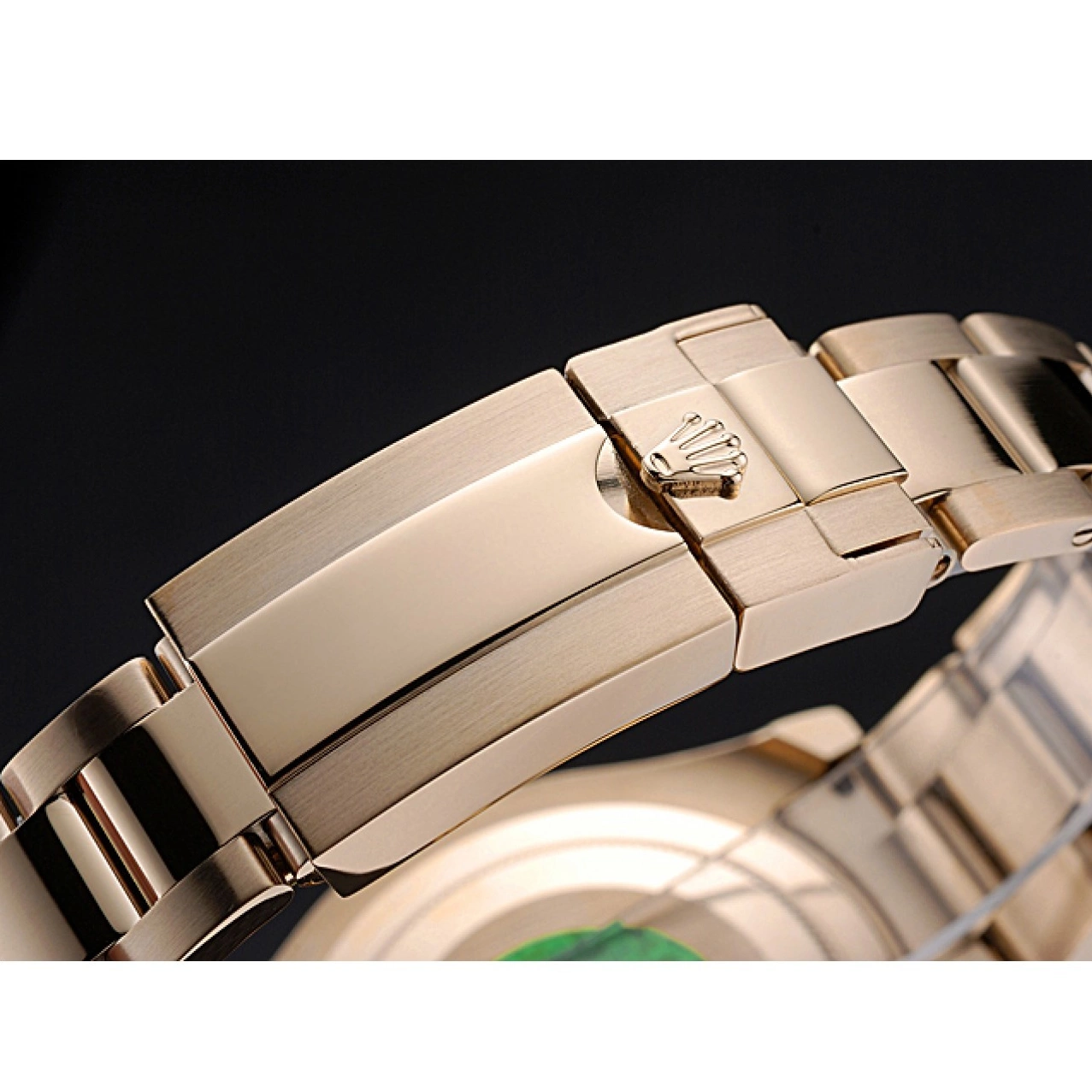 Aaa replica watch Rolex Yachtmaster Bracelet White Bezel II 622271 Blue Gold Dial 0825
